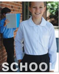 Peter Pan Collar L/S School Shirt, Girls